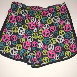 Neon peace shorts